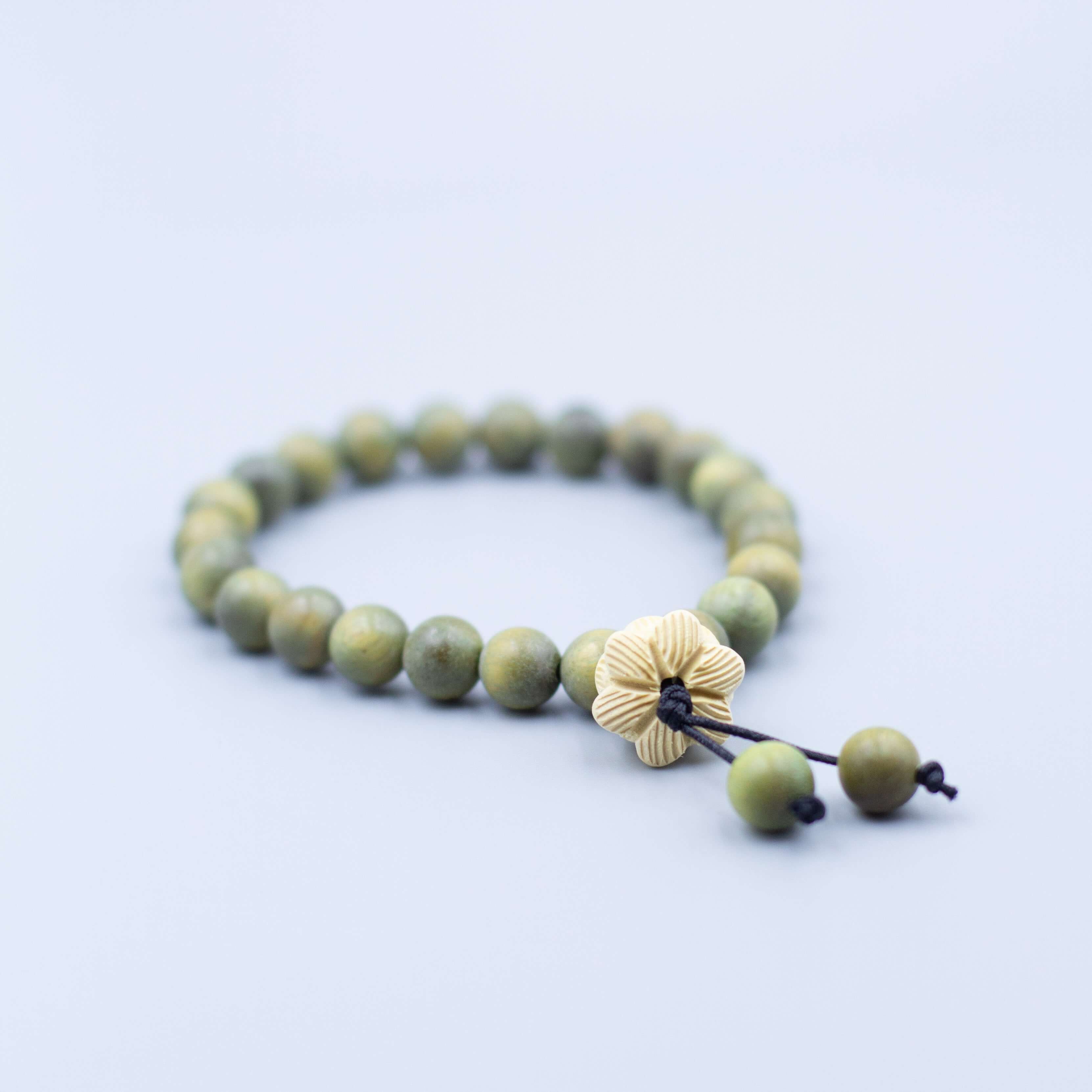 Light green Peaceful Lotus Bracelet-For Inner Peace with lotus flower symbol, enhancing spiritual growth and inner peace.