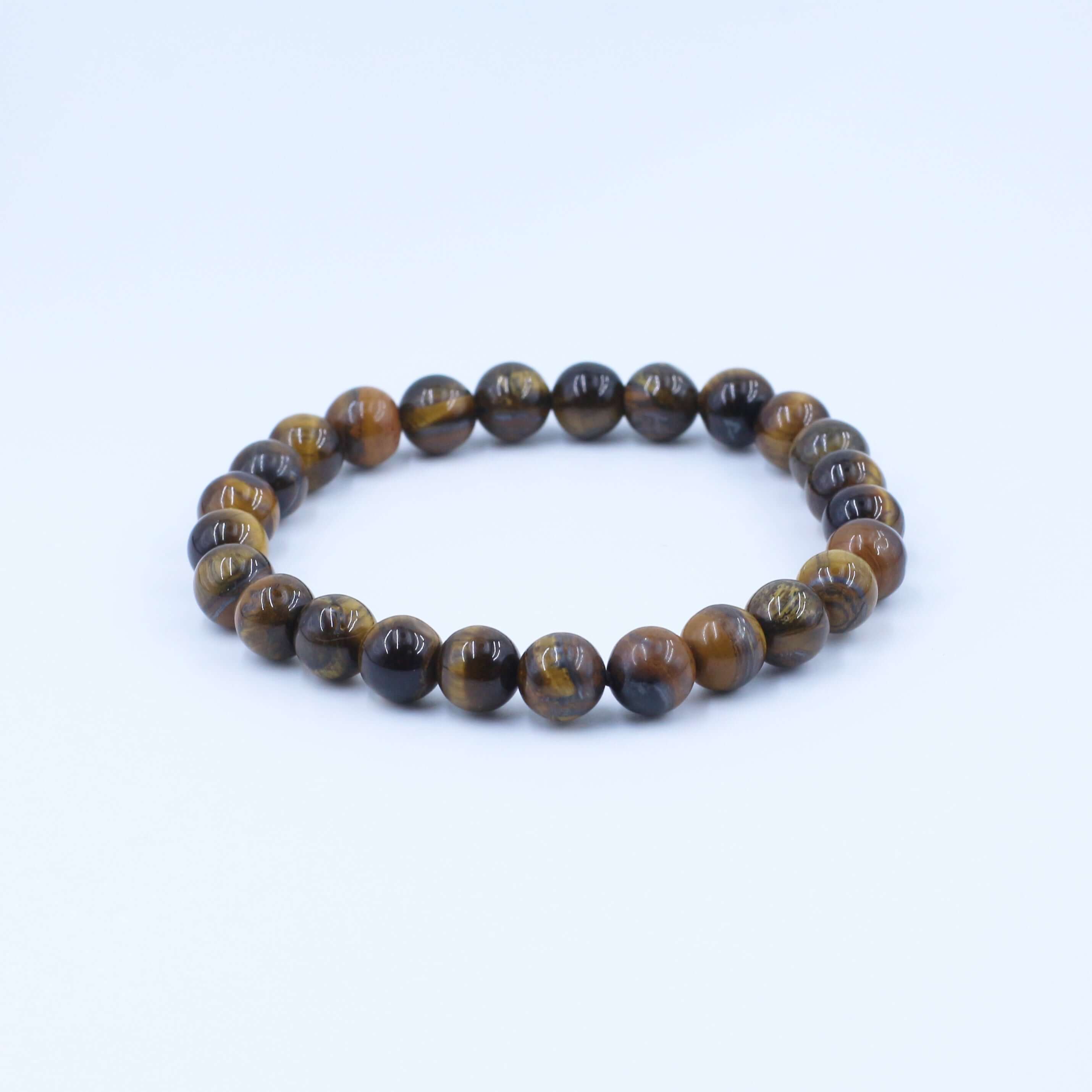 Classic yellow tiger's eye bracelet with warm yellow hues and unique textures, symbolizing strength and spiritual power.