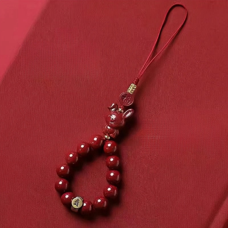 Cinnabar Lucky Charm Phone Strap